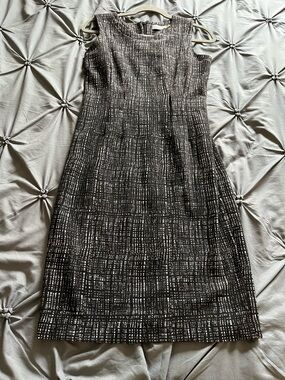 Calvin Klein Black and White Sheath Dress